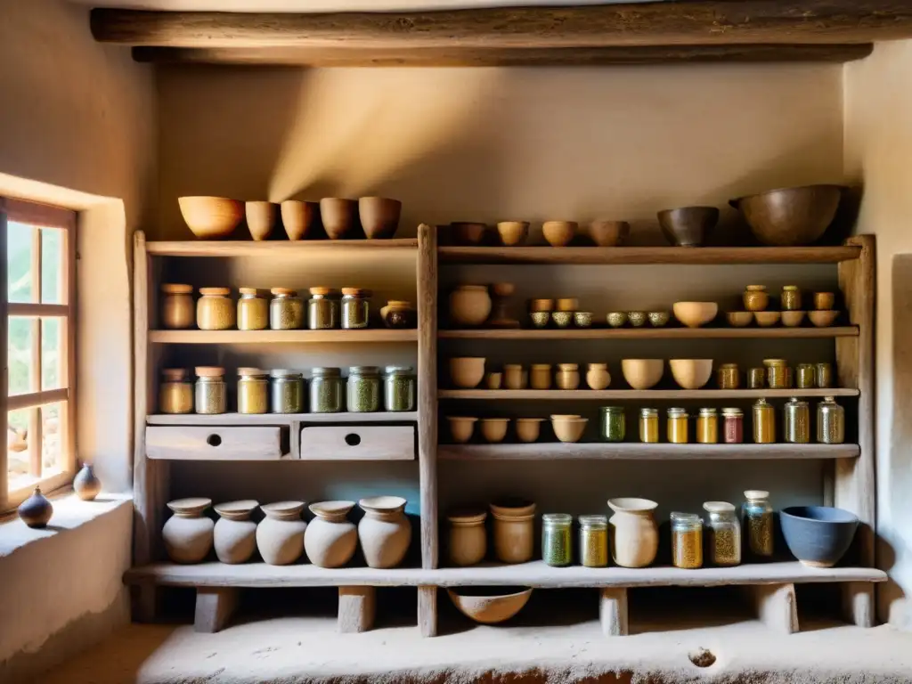 Una antigua tienda de medicina tradicional de diversas culturas en un remoto pueblo