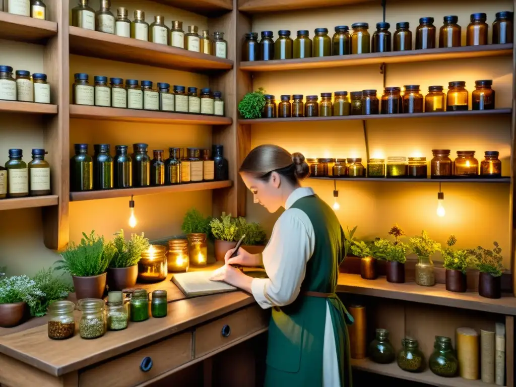 Un botánico examina plantas medicinales en un antiguo laboratorio de hierbas