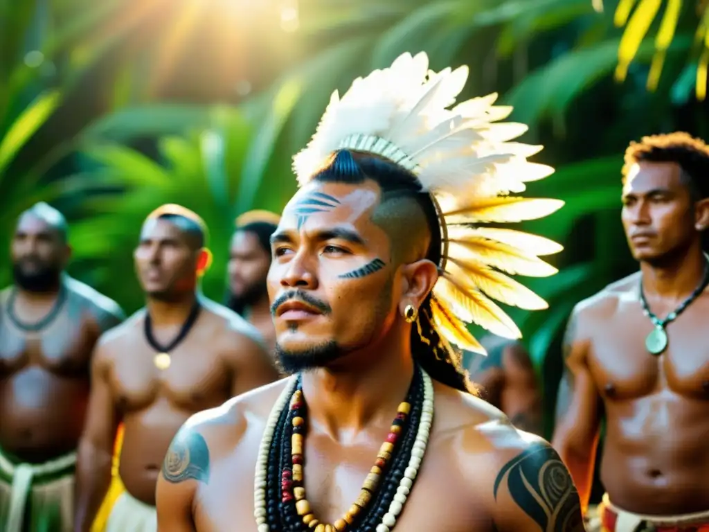 Un chamán samoano realiza un ritual de sanación ancestral en medio de exuberante vegetación tropical