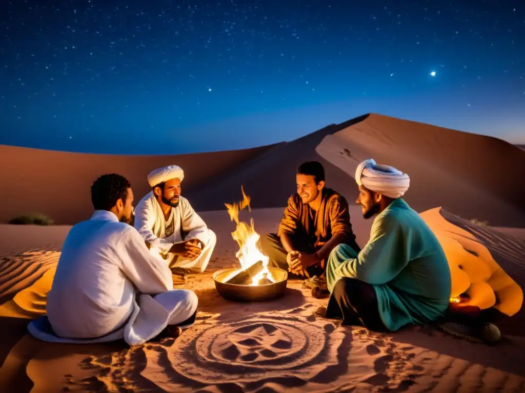 Curanderos bereberes realizan ritual de medicina tradicional en el desierto del Sahara