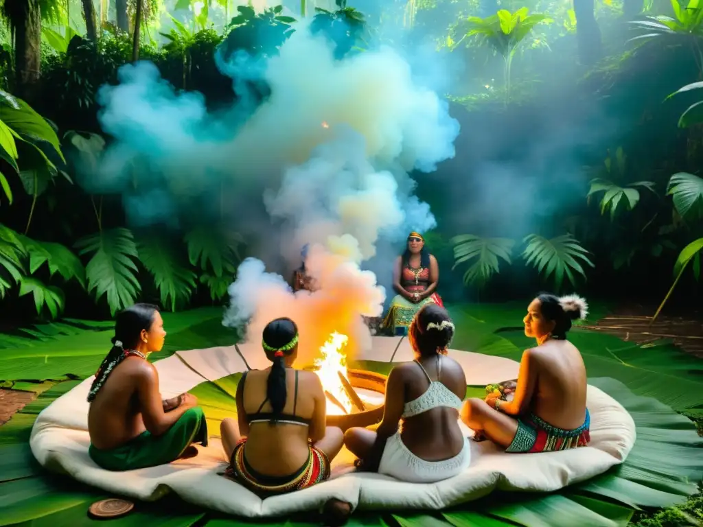 Curanderos indígenas realizan ceremonia de sanación en la selva amazónica, combatiendo la biopiratería en medicina tradicional