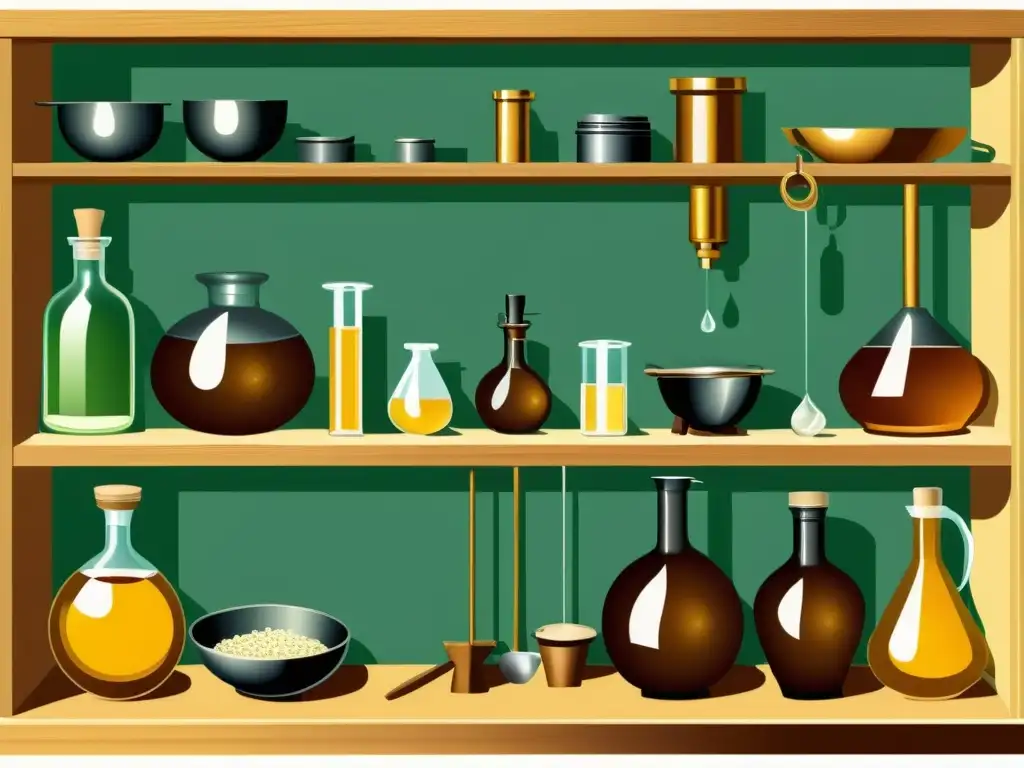 Ilustración vintage detallada de métodos ancestrales de extracción de aceites esenciales