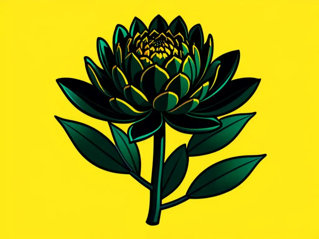 Detallada ilustración vintage de una vibrante planta de Rhodiola Rosea, evocando su belleza natural