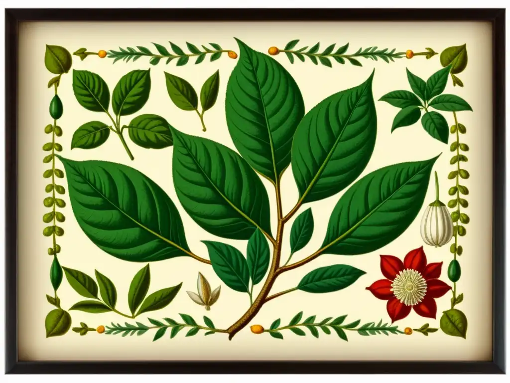 Detalle antiguo ilustración botánica de la planta Ashwagandha, representando su importancia en la medicina tradicional