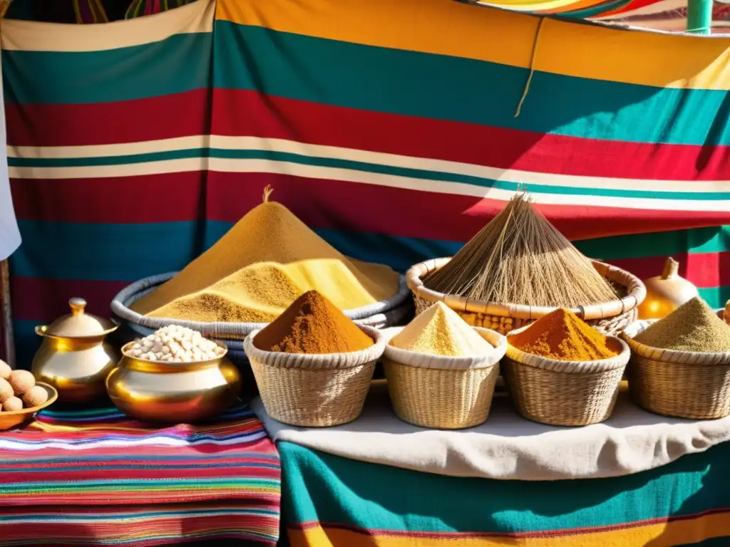 Detalle de raíces de maca en mercado peruano, resaltando beneficios de la raíz de maca en medicina tradicional