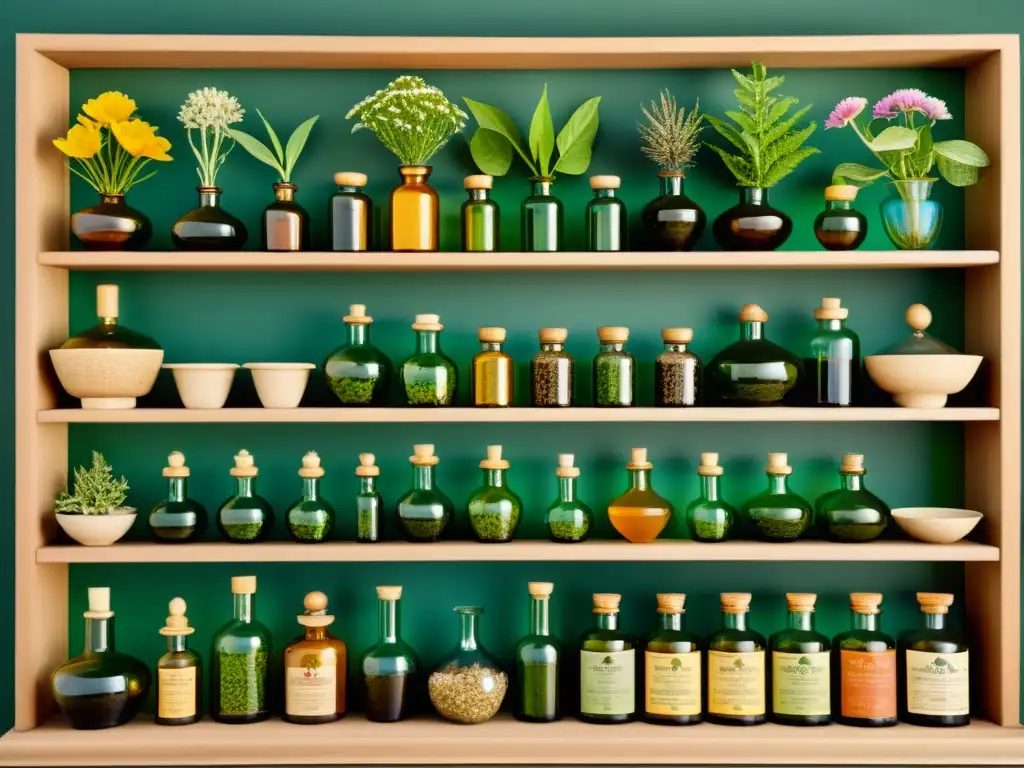 Plantas medicinales: diversidad ancestral Una ilustración vintage de una diversidad de plantas medicinales, con detalles intrincados de hojas, flores y raíces en colores vibrantes