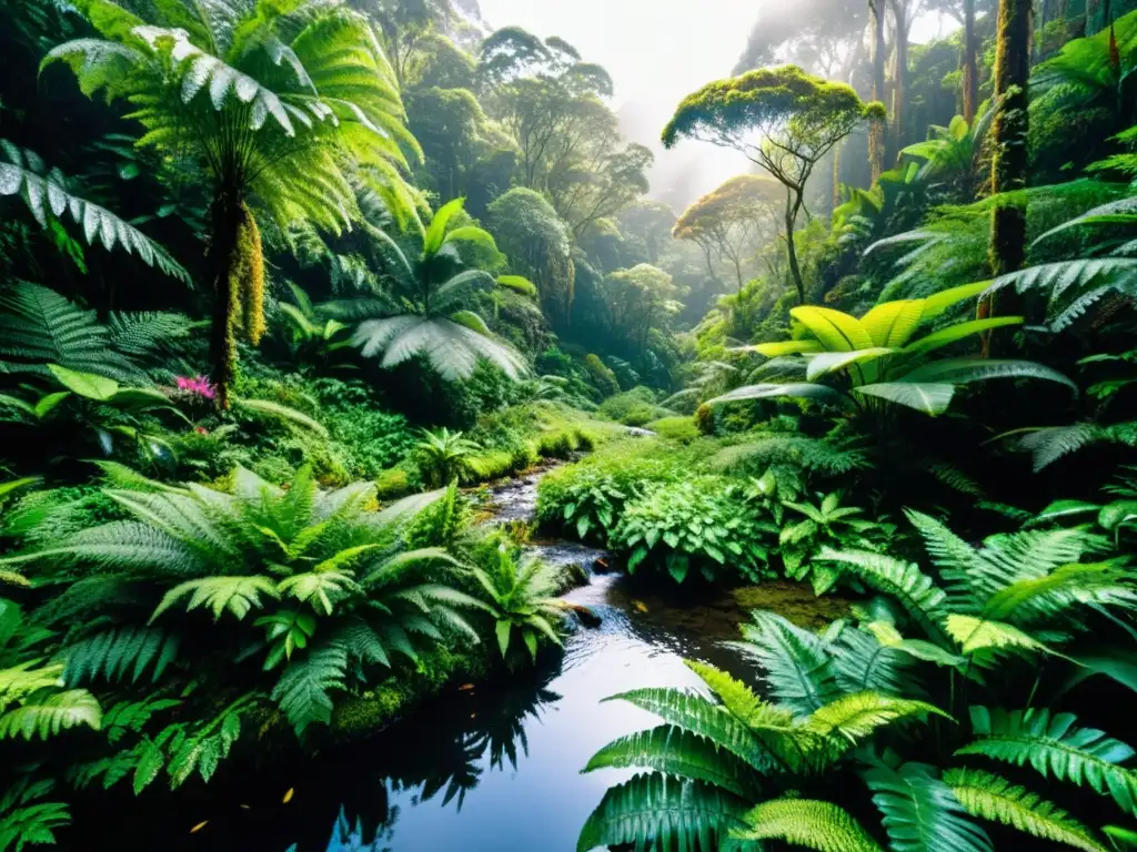 Exuberante selva tropical en Australia, con variada flora medicinal australiana