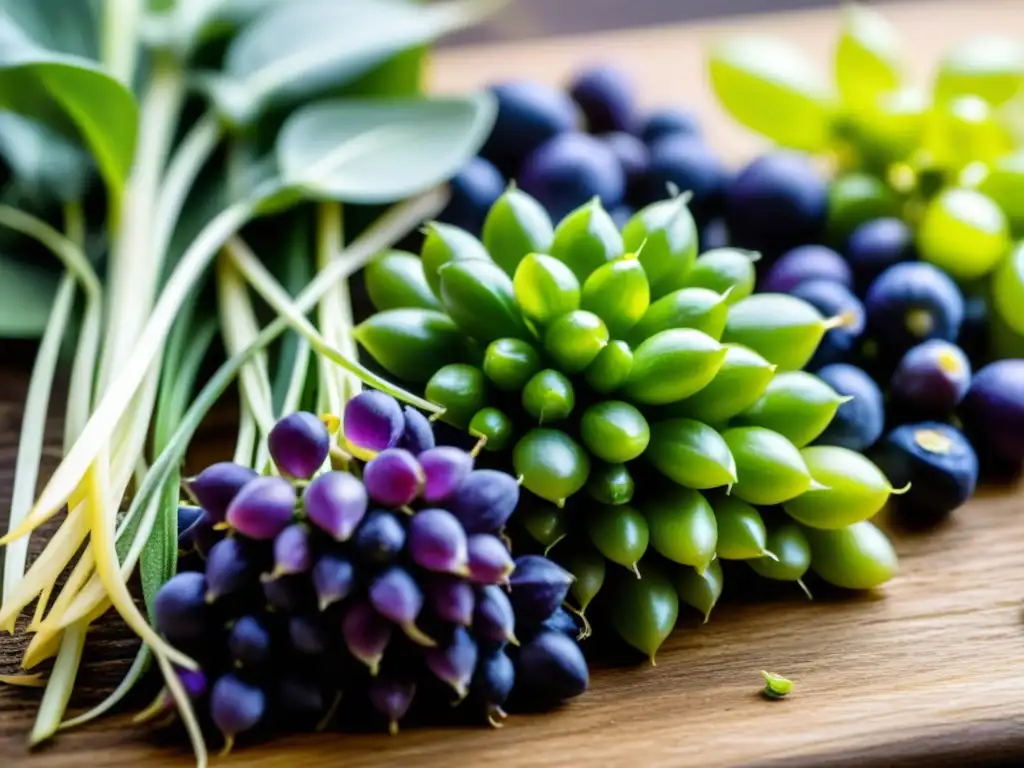 Germinados de colores vibrantes en tabla rústica evocan vitalidad y belleza natural, beneficios de nutrición viva