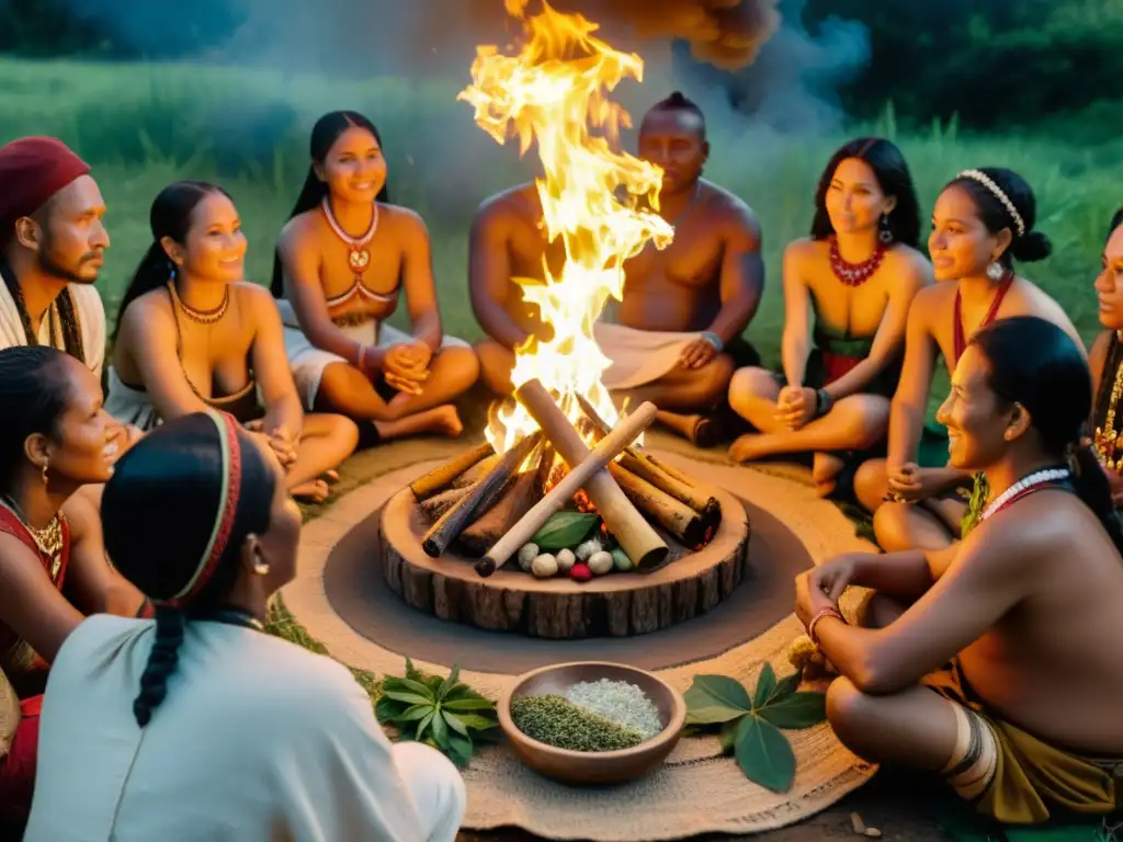 Un grupo de sanadores indígenas de todo el mundo se reúnen alrededor de un fuego en una ceremonia de medicina tradicional