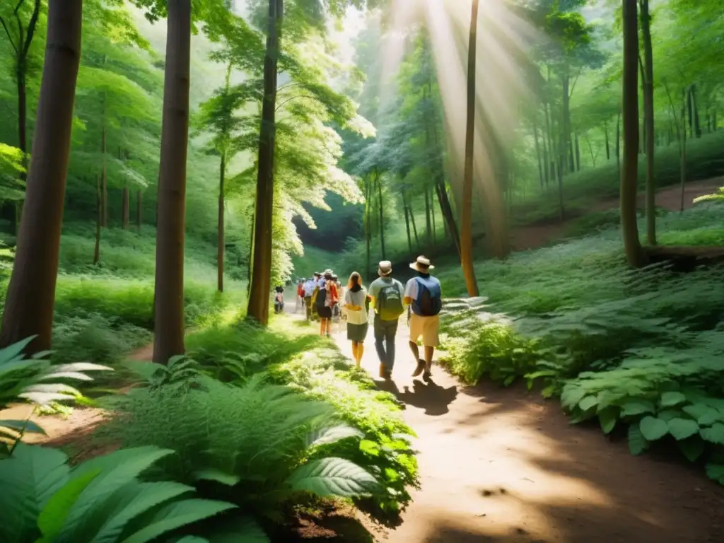 Excursión medicinal: aprendizaje en la naturaleza Grupo en tour de hierbas medicinales en bosque, guiados por experto