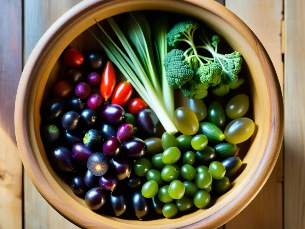 Una imagen detallada de un fermentador de madera vintage con vegetales fermentados, evocando tradición y beneficios nutricionales de alimentos fermentados milenarios