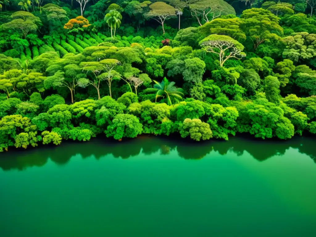 Imagen de la exuberante selva amazónica con frondosos Camu Camu, destacando los beneficios del camu camu en la dieta