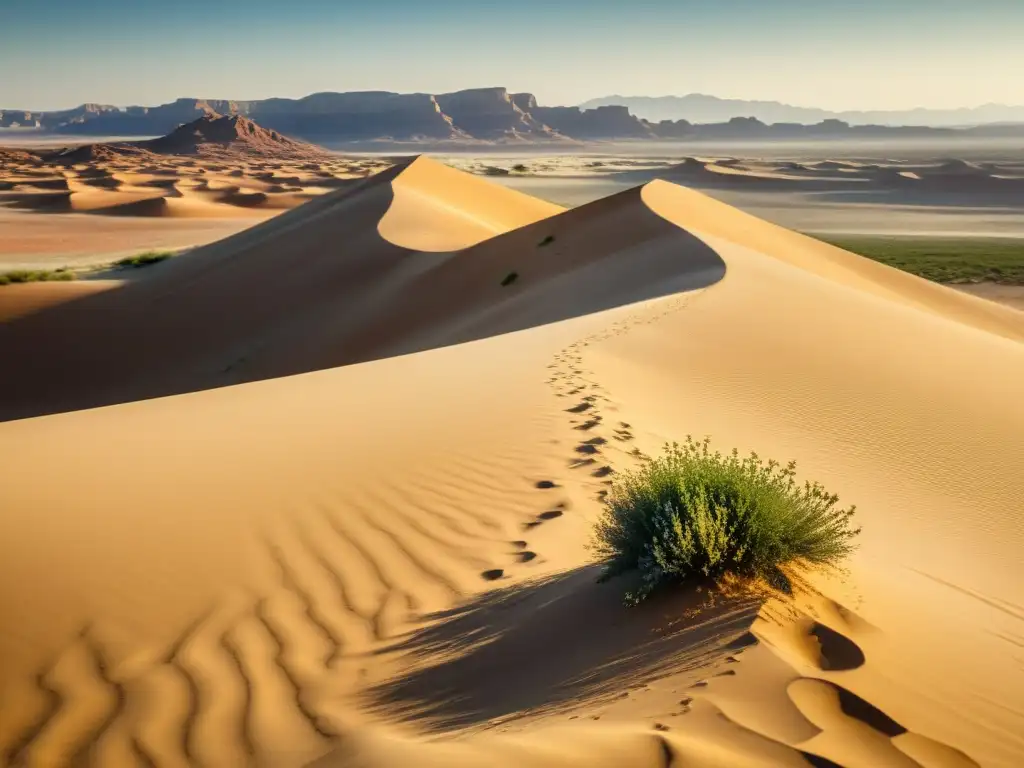 La imagen muestra un paisaje árido con hierbas medicinales, evocando la belleza y resiliencia de la naturaleza