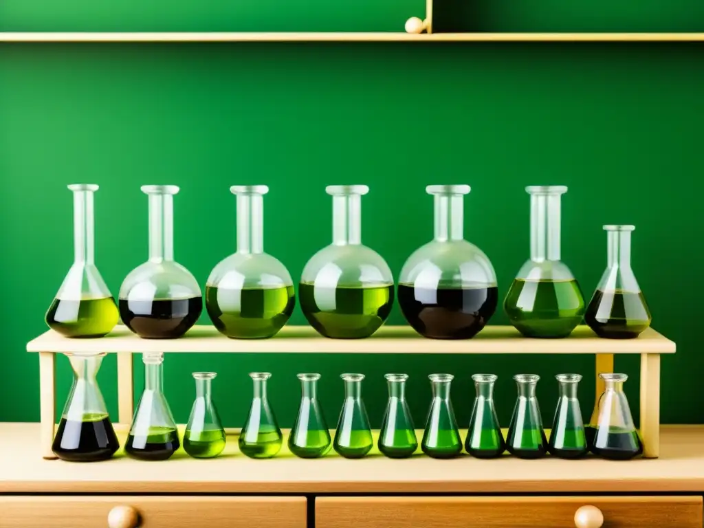 Imagen vintage de laboratorio científico con alga chlorella, evocando historia y descubrimiento