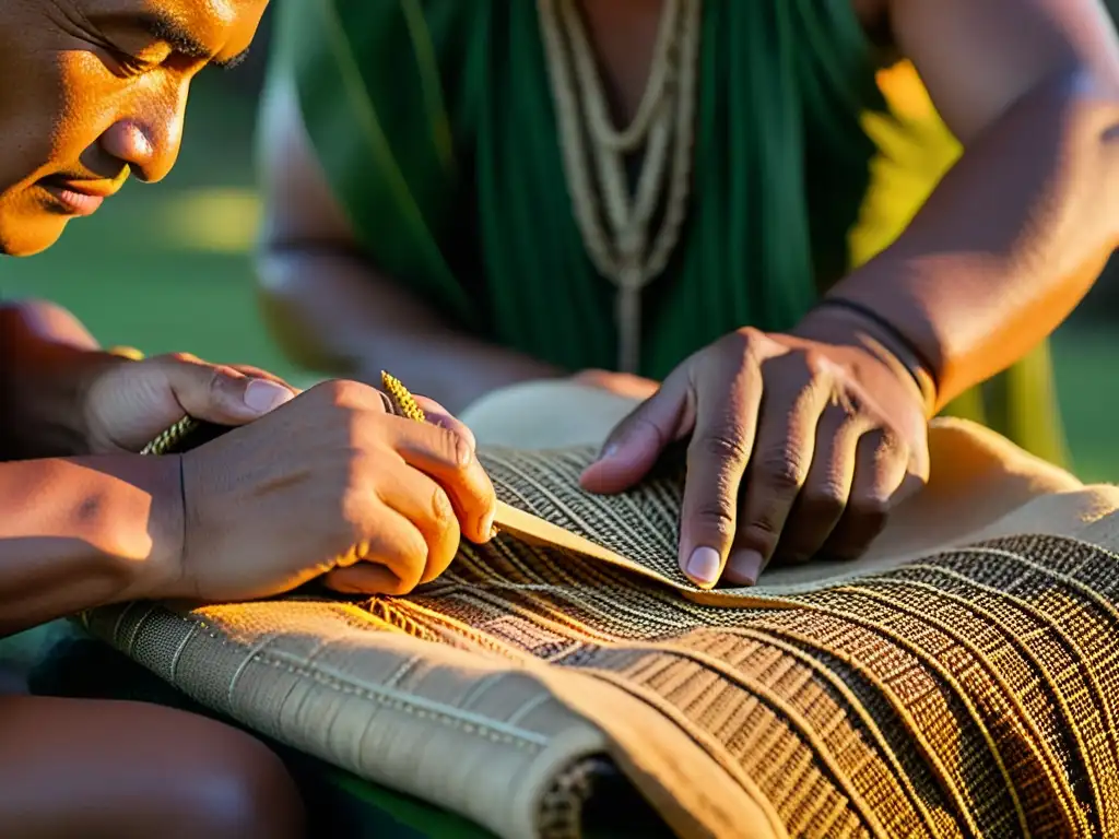 Un maestro maorí hawaiano transmite sabiduría ancestral a su aprendiz, creando arte medicinal