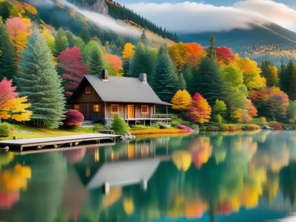 Un refugio de medicina tradicional en la naturaleza, con cabañas, lago y montañas, transmite paz y serenidad