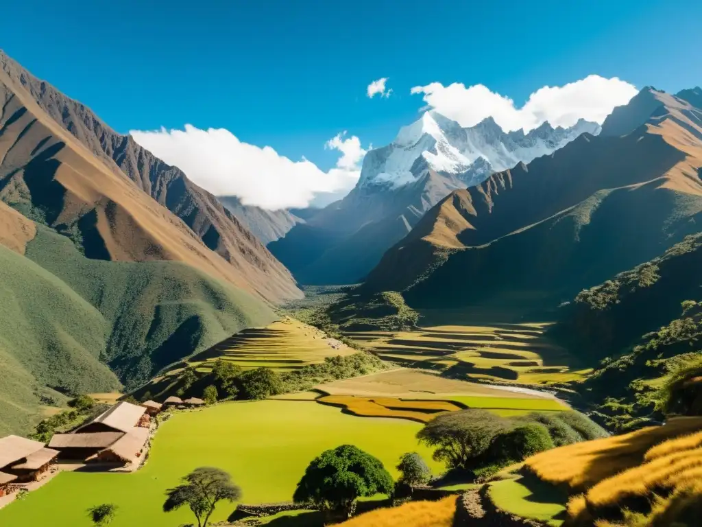 Retiros de medicina tradicional ancestral en el majestuoso paisaje de los Andes, evocando su belleza y espiritualidad