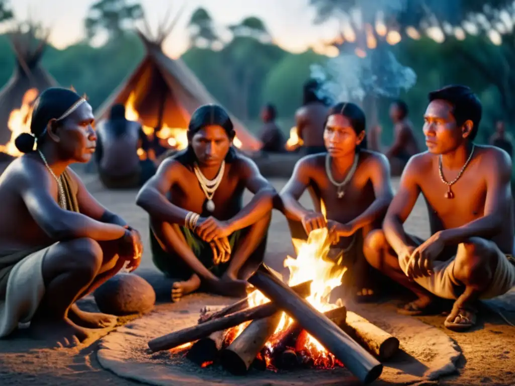 Ritual indígena alrededor del fuego, destaca la importancia del consentimiento en tradiciones ancestrales