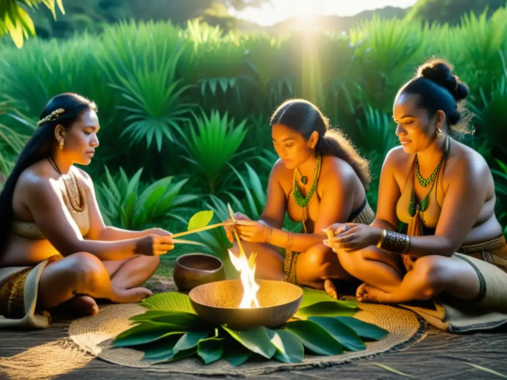 Sanadores Maoríes realizando prácticas de sanación en un entorno natural, con un aura de sabiduría ancestral