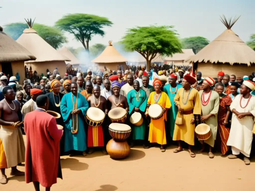 Un vibrante ritual de sanación africana con música y coloridas vestimentas